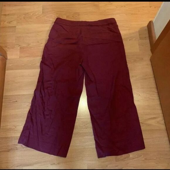Banana Republic Women's Wide-Leg Pants Size 8 Maroon Casual Spring - Picture 1 of 6
